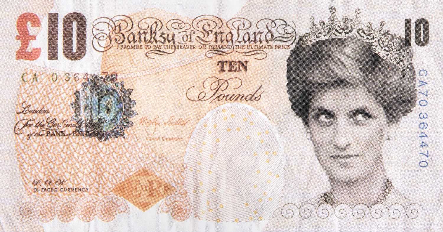 Le billet de 10 livres de la princesse Diana par l’artiste Banksy Le billet de 10 livres de la princesse Diana par l’artiste Banksy