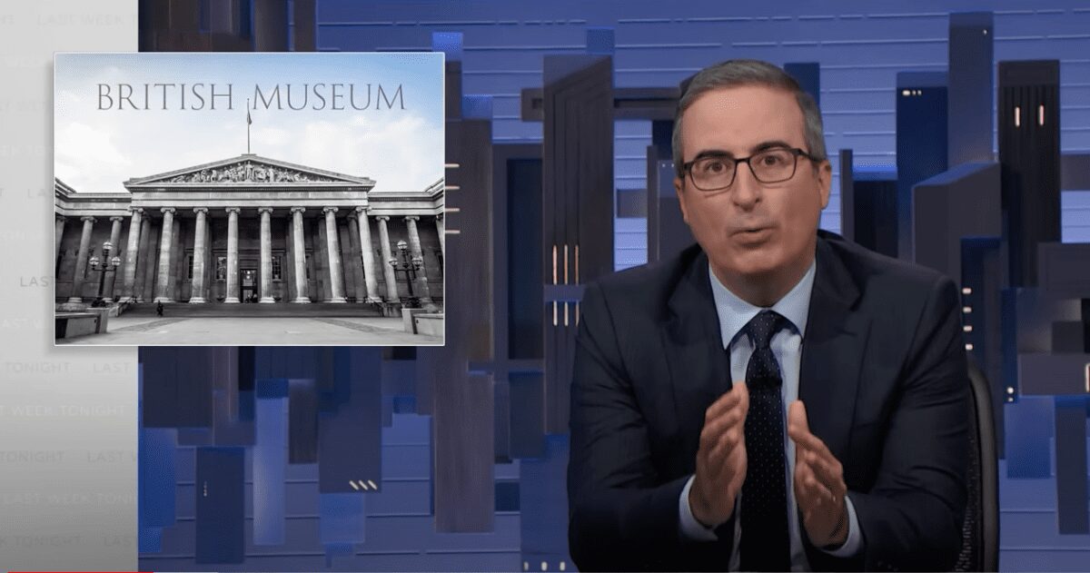 John Oliver, humoriste et animateur de l’émission Last Week Tonight sur HBO, a consacré l’intégralité de son émission du lundi 3 octobre à une discussion sur certains problèmes éthiques auxquels sont confrontés les musées occidentaux