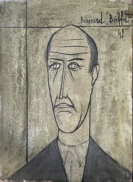 Bernard Buffet, Tête d'homme, 1949, huile sur toile 55 x 38 cm